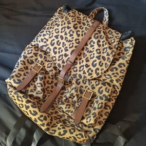 Leopard Print Backpack EUC